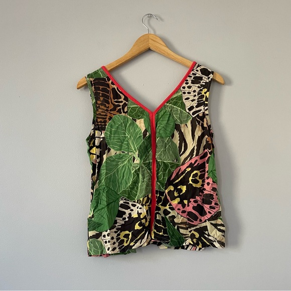 Cap Juluca Anthropologie leaf and nature printed v neck tank top - Picture 8 of 9